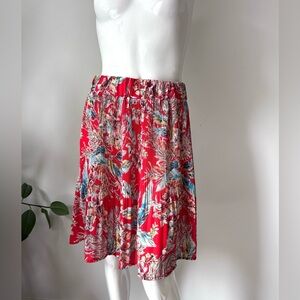 Status by Chenault Floral Print Pleated Midi Skirt Size small